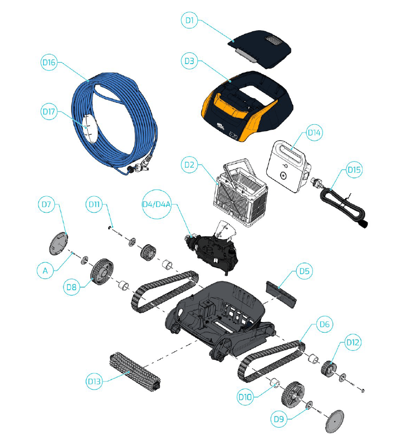 Aspirador de Piscina Eléctrico Dolphin E20 Maytronics - Recambios - IOT-POOL