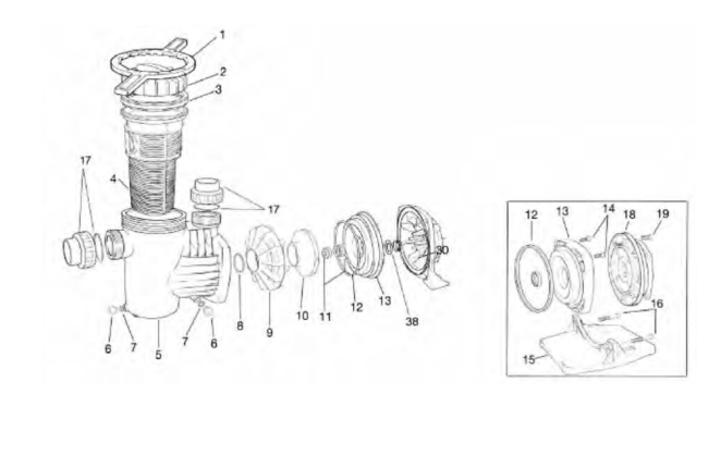 BOMBA DE FILTRAÇÃO WINNER SACI- recambios - IOT-POOL