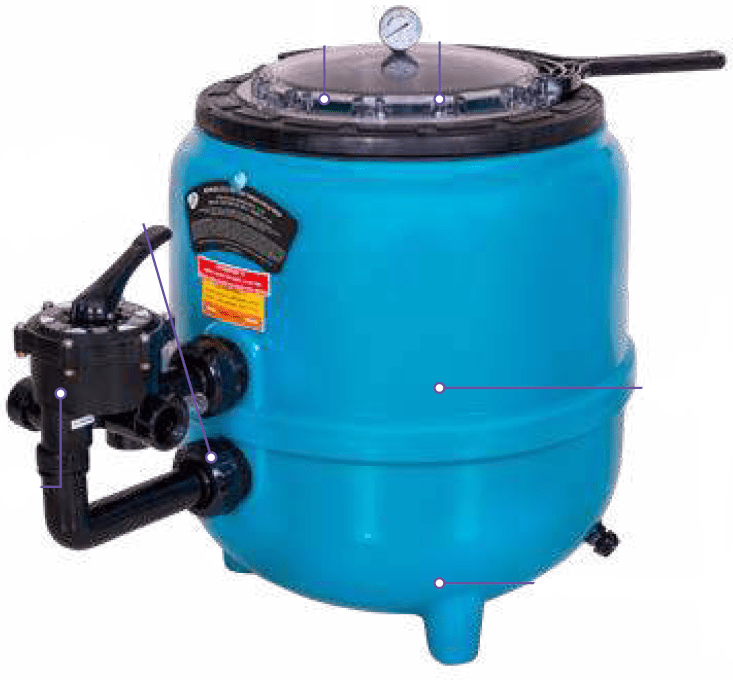 Filtro injetado Série XXL Monobloco com tampa extra-larga - IOT-POOL