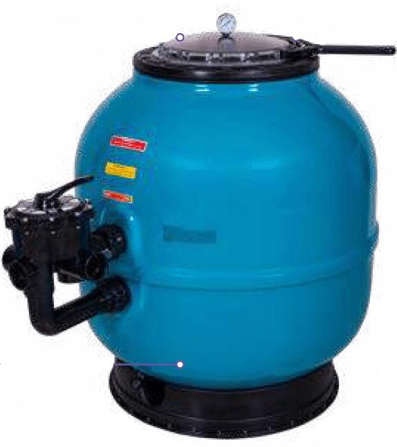 Filtro laminado Série XXL Plus com tampa extra-larga - Válvula lateral - IOT-POOL