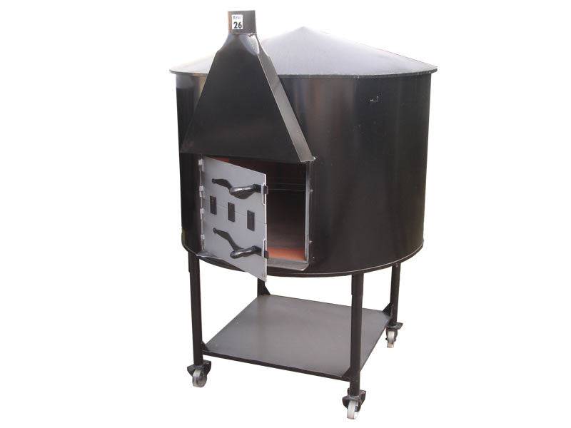 Forno a Lenha Bidão com rodas 100 x 100cm - IOT-POOL
