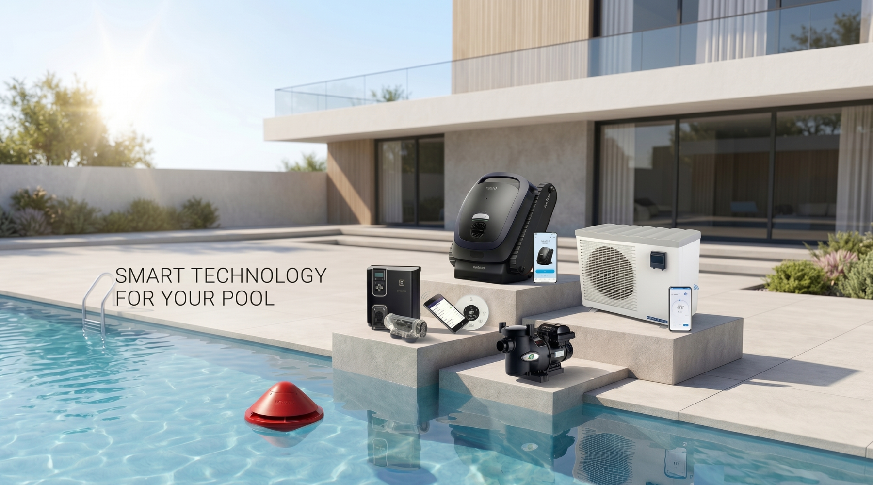 Tecnologia inteligente para a usa piscina