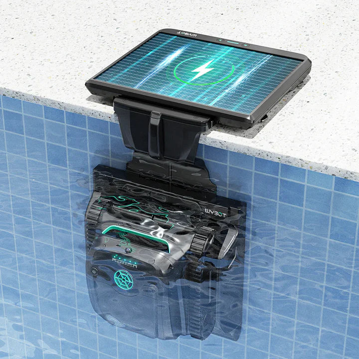Kit Robot Aspirador E-TRON S2 SOLAR VISION Wybot + Alarma de Piscina Bcone