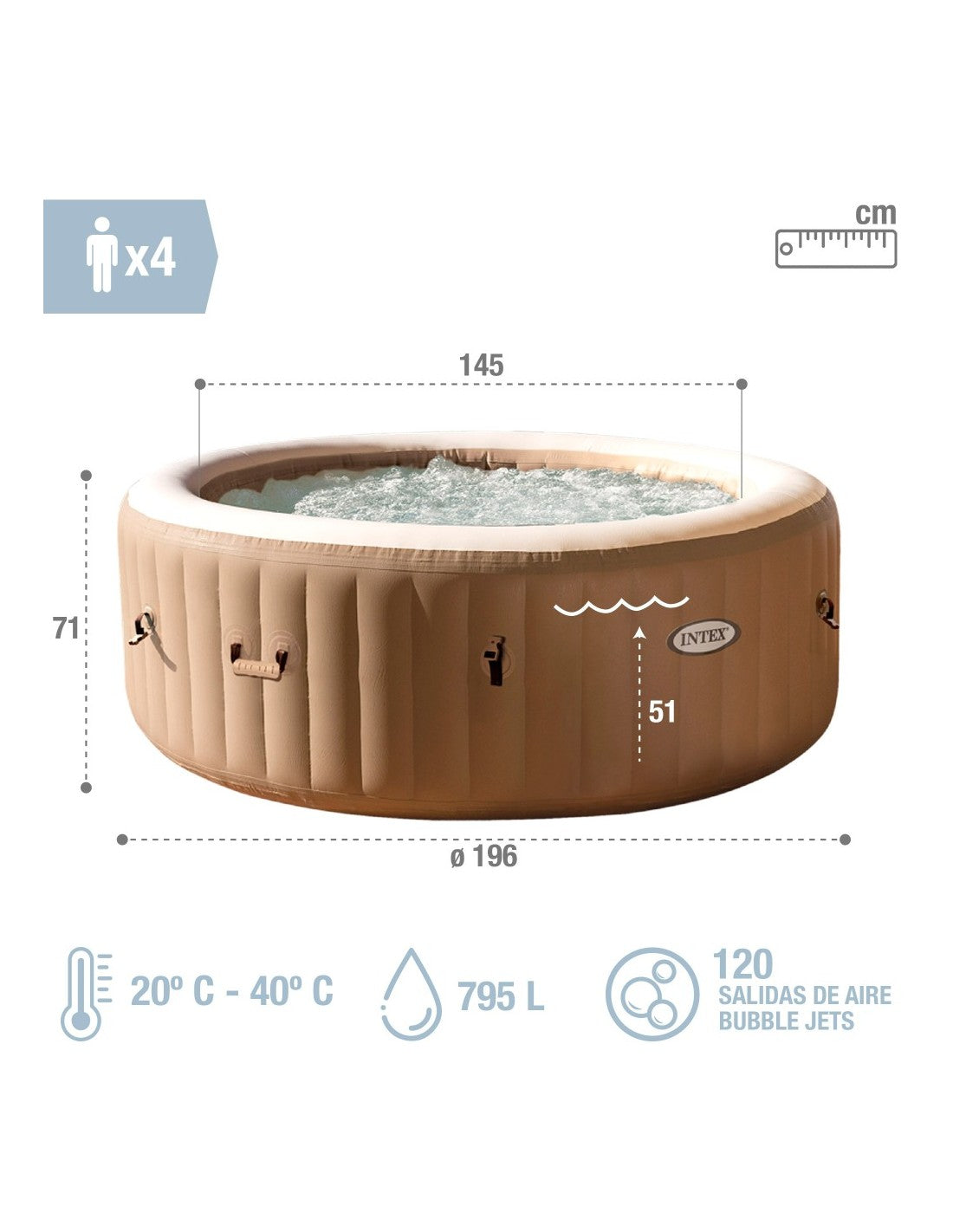 SPA Insuflável PureSpa Bubble HWS 800