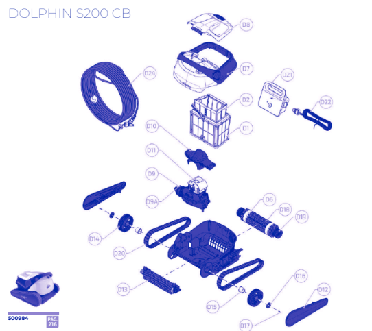 Aspirador Elétrico DOLPHIN S200 Maytronics - recambios