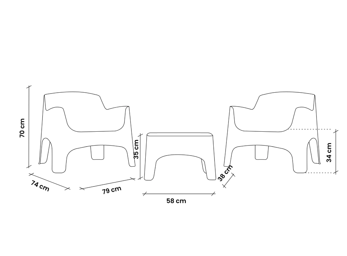 Conjunto Cadeirões IBIZA BICA