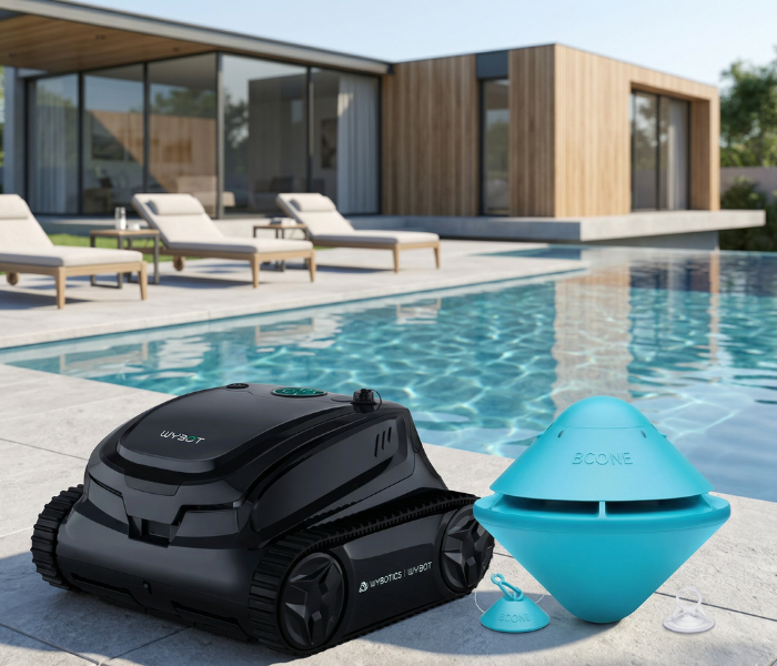 Kit Robot Aspirador E-TRON i30NG de WYBOT + Alarma de Piscina BCone