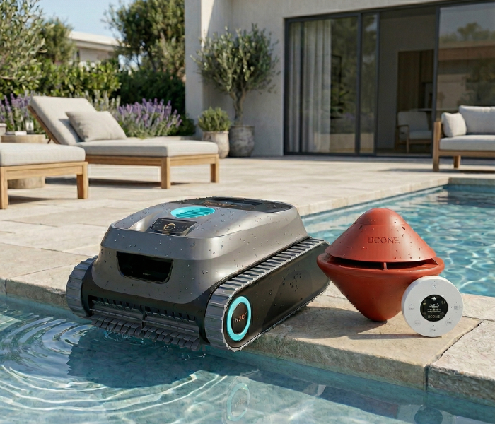 Kit Aspirador Elétrico ROBOT AIPER Scuba P1 + Alarme de Piscina Bcone