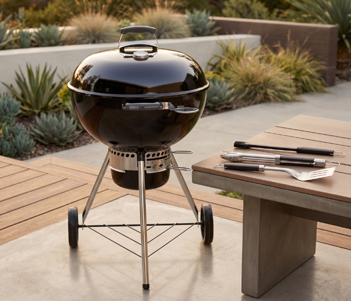Kit Grelhador a carvão Gama Master-Touch GBS E-5750 + Utensílios Barbecue Weber