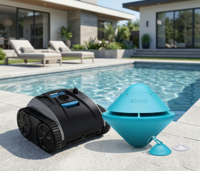 Kit Robot Aspirador E-TRON i20NG de WYBOT + Alarma de Piscina Bcone