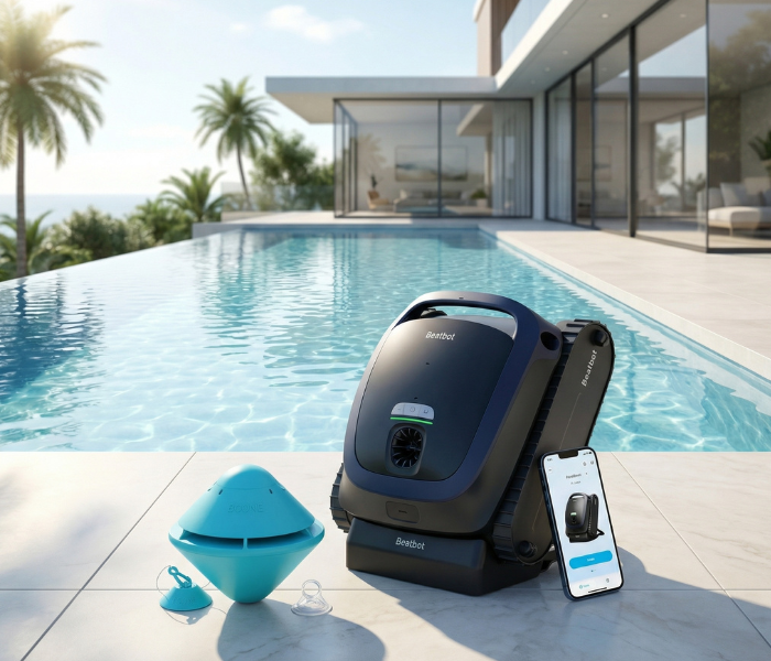 Kit Aspirador Robot AquaSense 2 Beatbot + Alarme de Piscina Bcone
