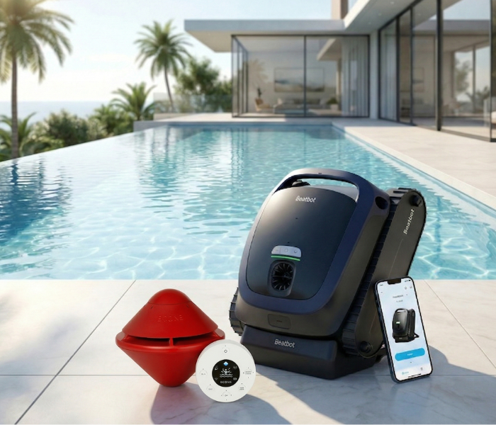 Kit Aspirador Robot AquaSense 2 Beatbot + Alarme de Piscina Bcone
