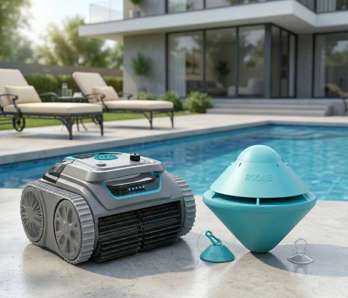 Kit Robot Aspirador E-TRON Spyder Expert by WYBOT + Alarma de Piscina BCone