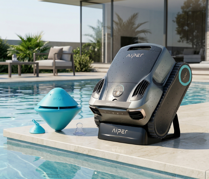 Kit Aspirador Elétrico ROBOT AIPER Scuba X1 Pro Max + Alarme de Piscina Bcone