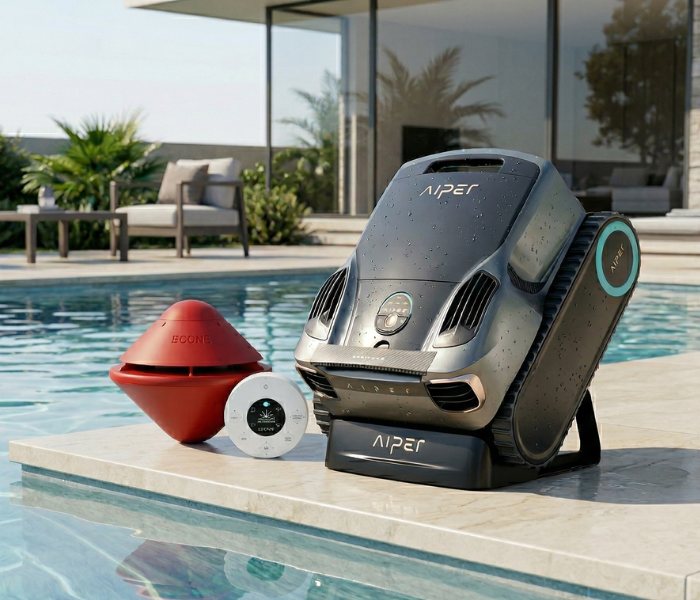 Kit Aspirador Elétrico ROBOT AIPER Scuba X1 Pro Max + Alarme de Piscina Bcone