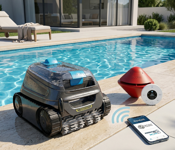 ZODIAC FREERIDER CNX-Li 52 iQ Robot Vacuum Cleaner Kit + BCone Pool Alarm