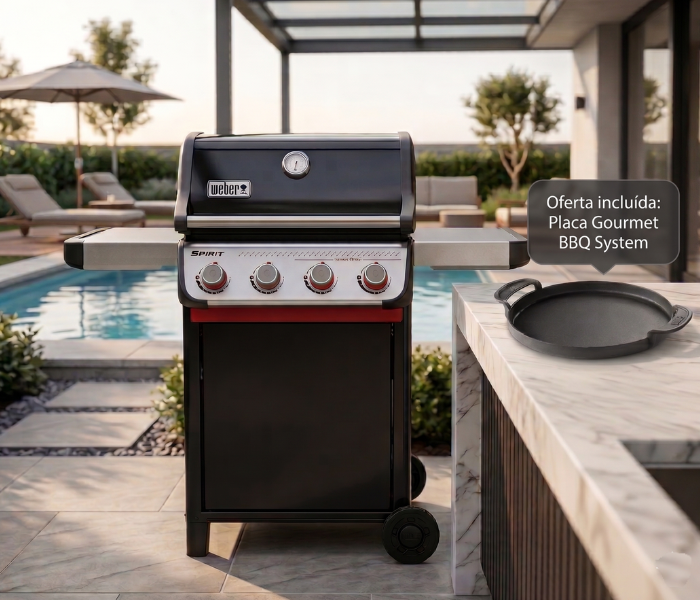 Grelhador a Gás Weber Spirit E-425 + Placa Gourmet BBQ System