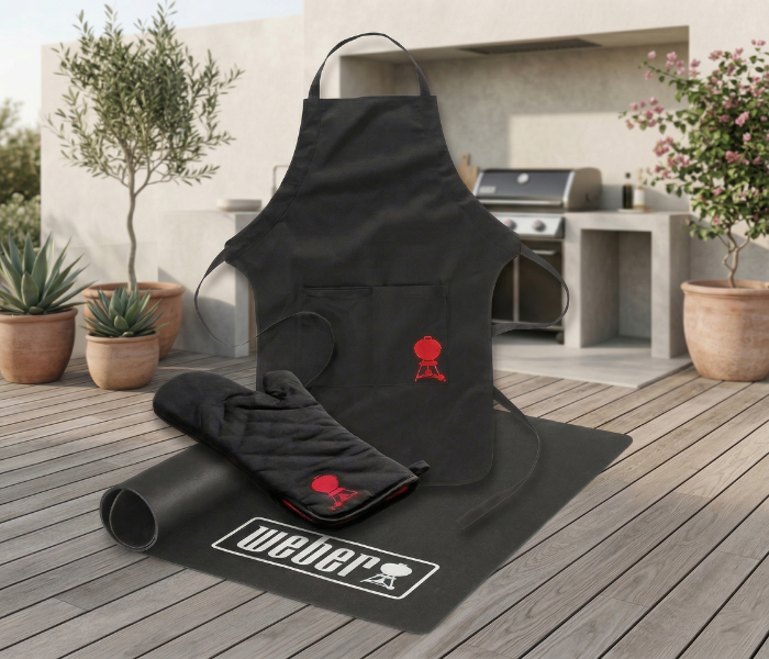 Kit Tapete de Proteção de Chão + Luva Premium + Avental Weber