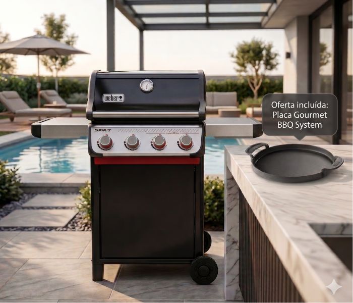Grelhador a Gás Weber Spirit E-425 + Placa Gourmet BBQ System