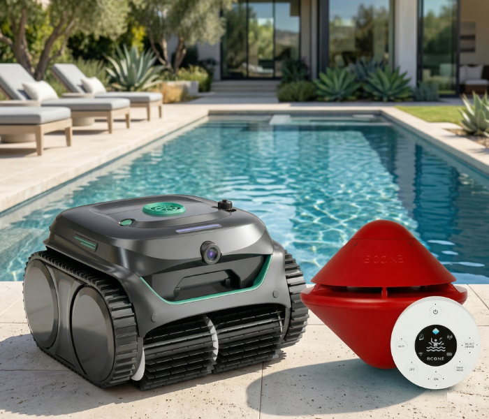 Kit Robot E-TRON C2VISION Spyder Camera de WYBOT + Alarma de Piscina BCone