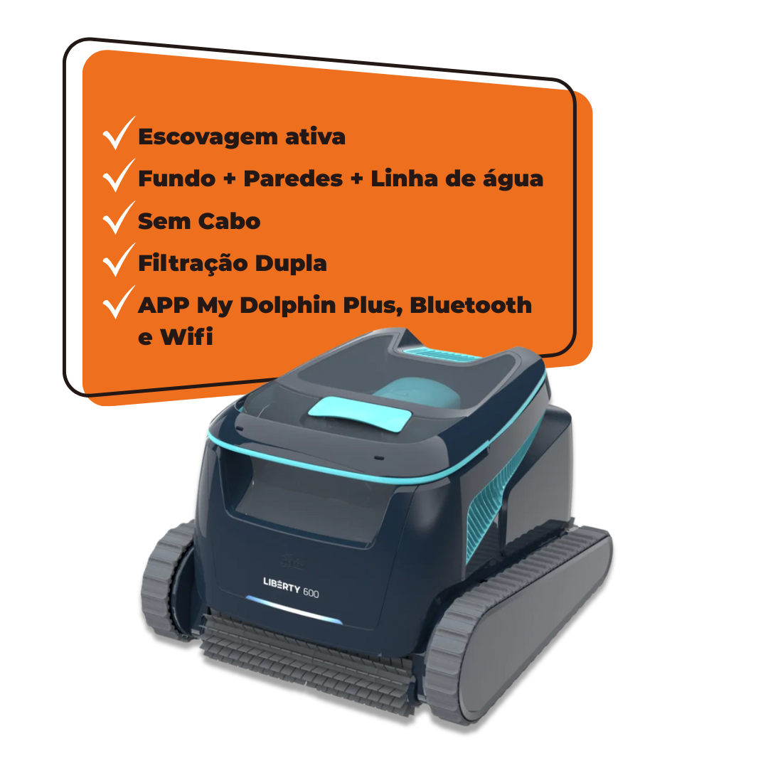 Aspirador de Piscina automático a bateria sem fios Dolphin LIBERTY 600 Maytronics - BLACKFRIDAY 2025 EXCLUSIVO E PRIVADO