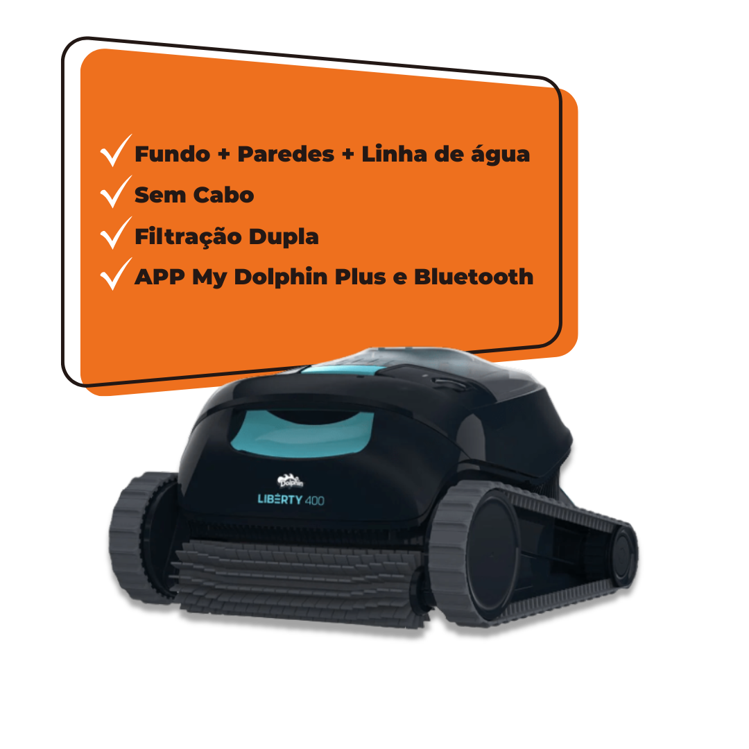 Aspirador de Piscina automático a bateria sem fios Dolphin LIBERTY 400 Maytronics - BLACKFRIDAY 2025 EXCLUSIVO E PRIVADO