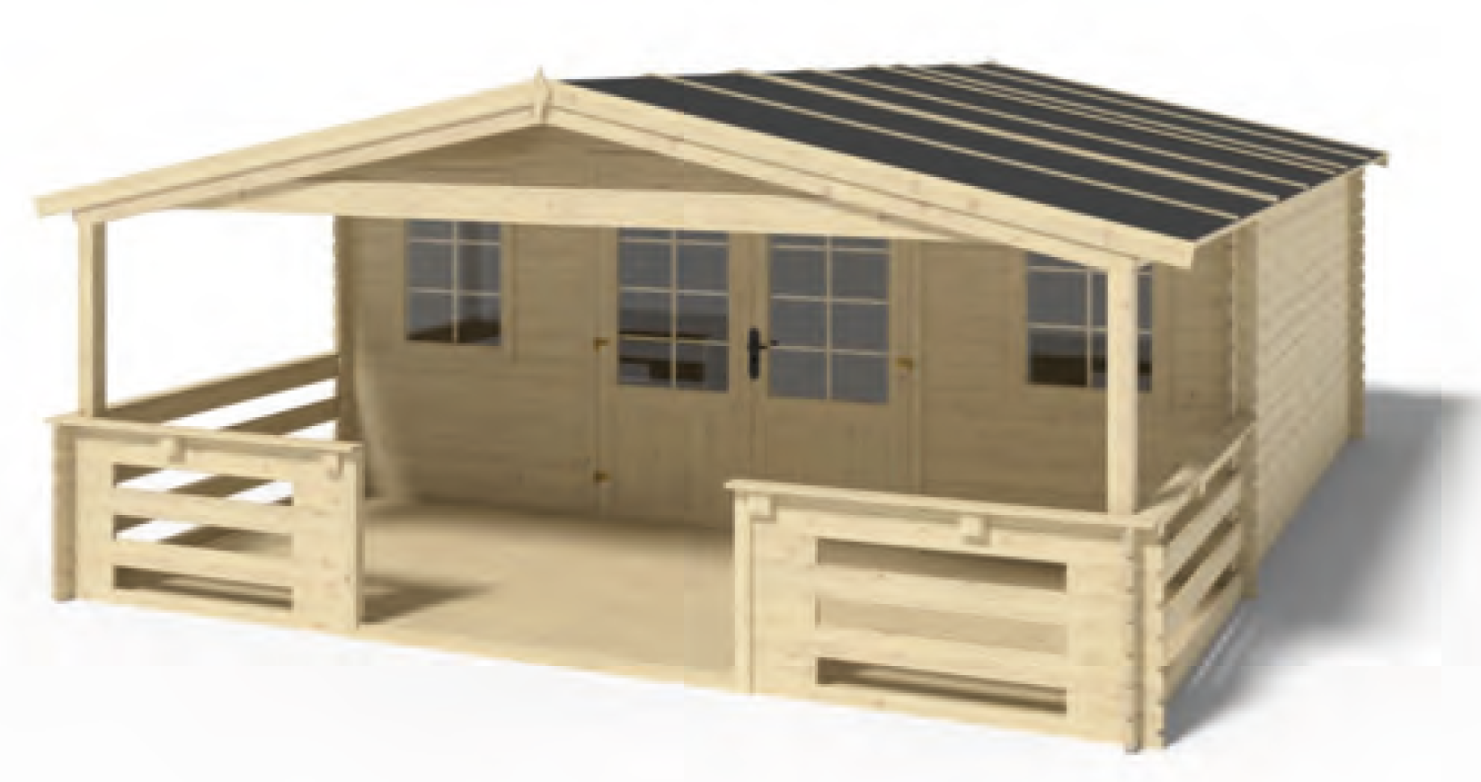 Abrigo de Jardim Meru com opção alpendre 500 x 400 x 235 cm - IOT-POOL