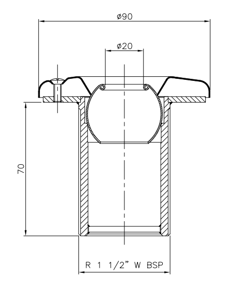 Boca de Impulsão e Aspiração - Inox / Latão - IOT-POOL