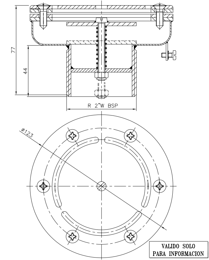 Boca de Impulsão e Aspiração - Inox / Latão - IOT-POOL