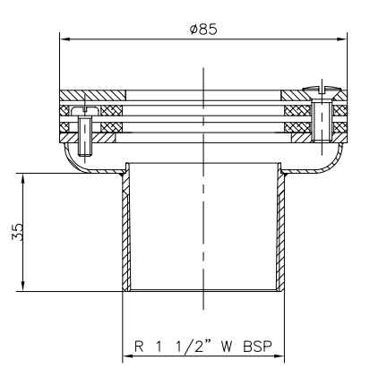 Boca de Impulsão e Aspiração - Inox / Latão - IOT-POOL