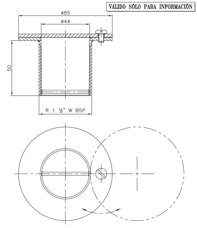 Boca de Impulsão e Aspiração - Inox / Latão - IOT-POOL