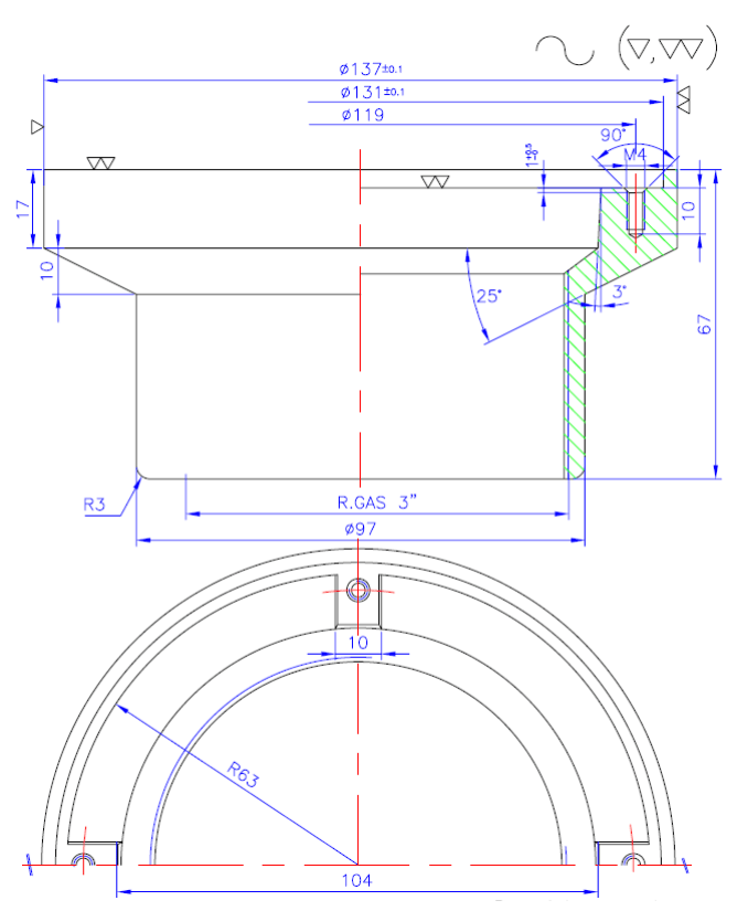 Boca de Impulsão e Aspiração - Inox / Latão - IOT-POOL