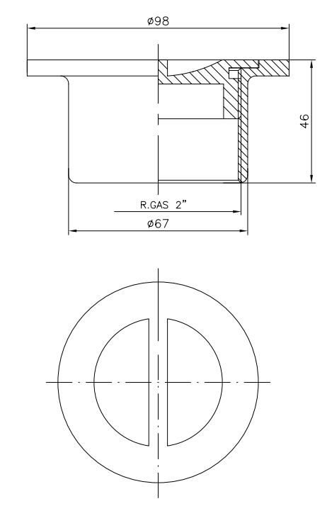 Boca de Impulsão e Aspiração - Inox / Latão - IOT-POOL