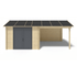 Tuinhuis Aluminium deuren 300 x 300 + 280 cm