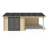 Tuinhuis Aluminium deuren 300 x 300 + 280 cm
