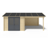 Tuinhuis Aluminium deuren 300 x 300 + 280 cm