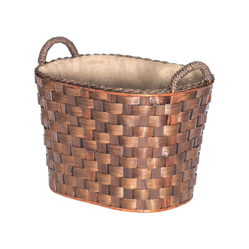 Cesto para Lenha em Tala de Madeira Oval N.º24