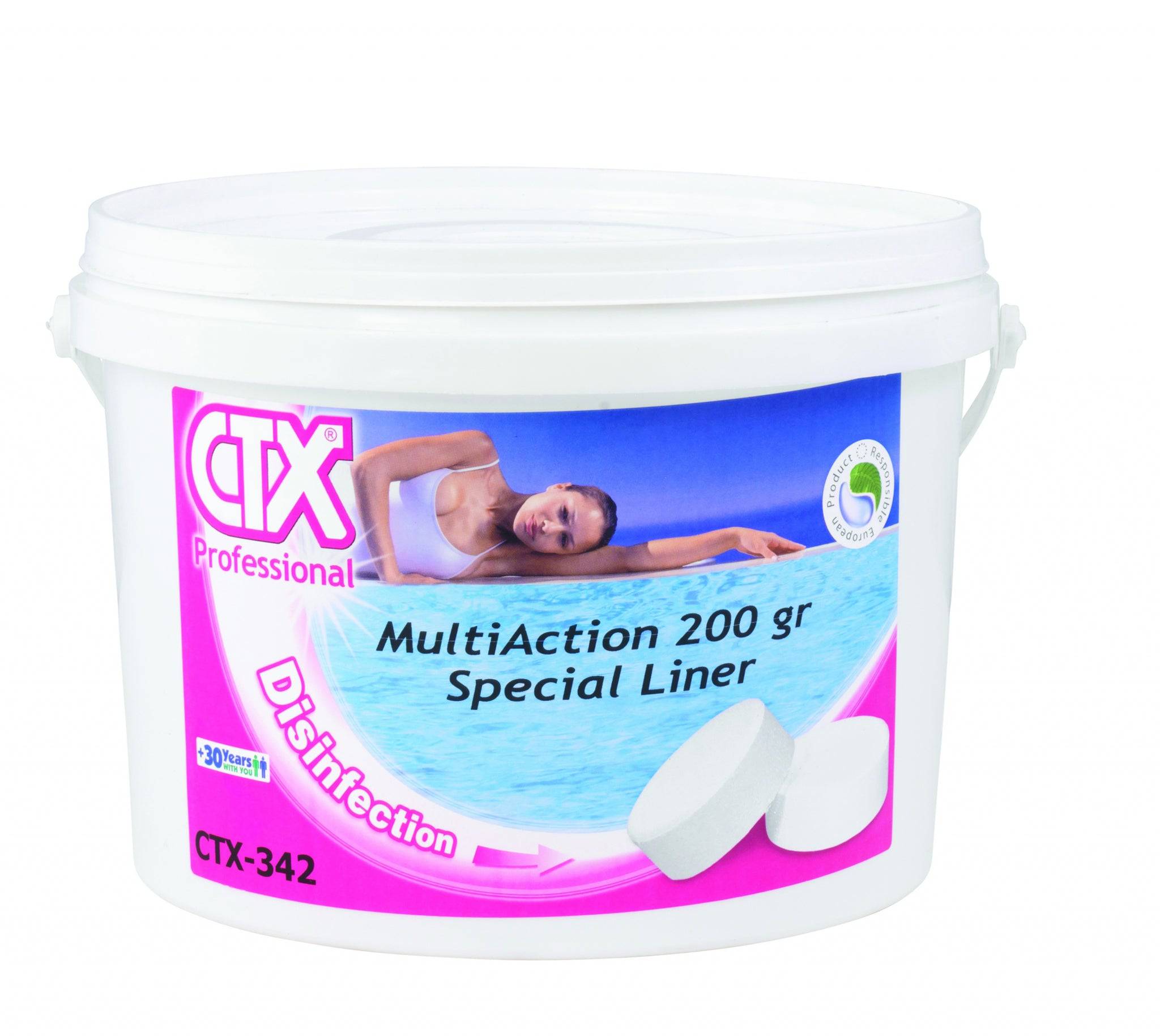 CTX-342 Multiacção Pastilhas 200gr (Especial Liner e fibra-Poliester) - IOT-POOL