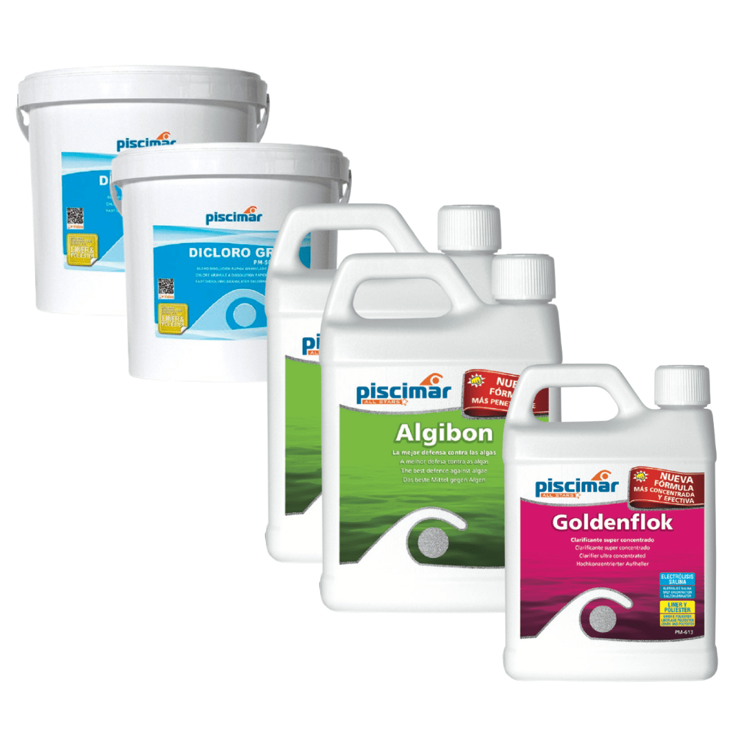 Kit Cloro Choque - Dicloro GR + Algibon + Goldenflok - IOT-POOL