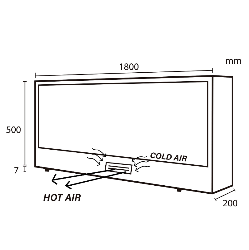 Lareira Elétrica Led AMIATA 180cm Sined
