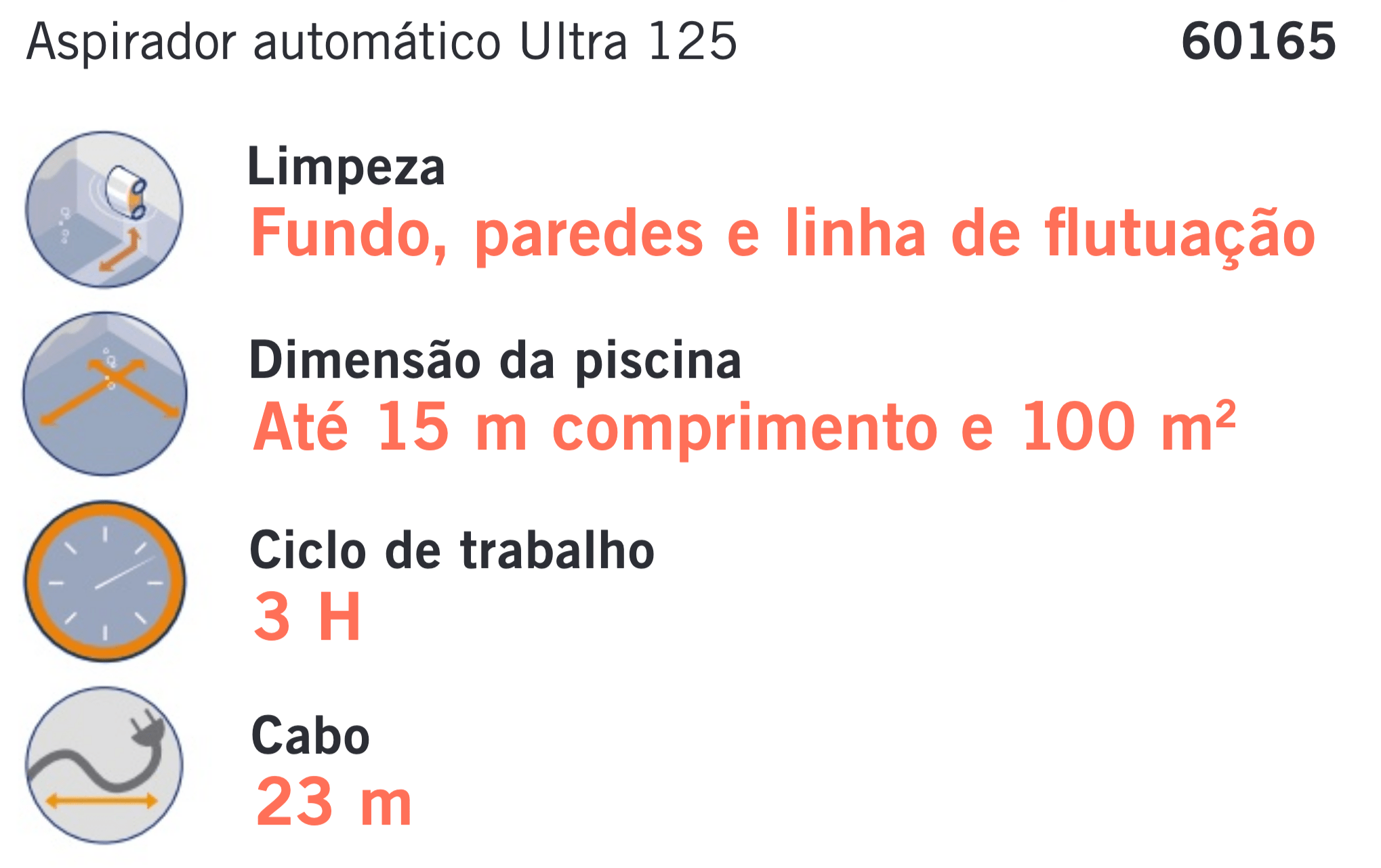 Limpa Fundos Aspirador Elétrico ULTRA 125 - Piscina Pública - IOT-POOL