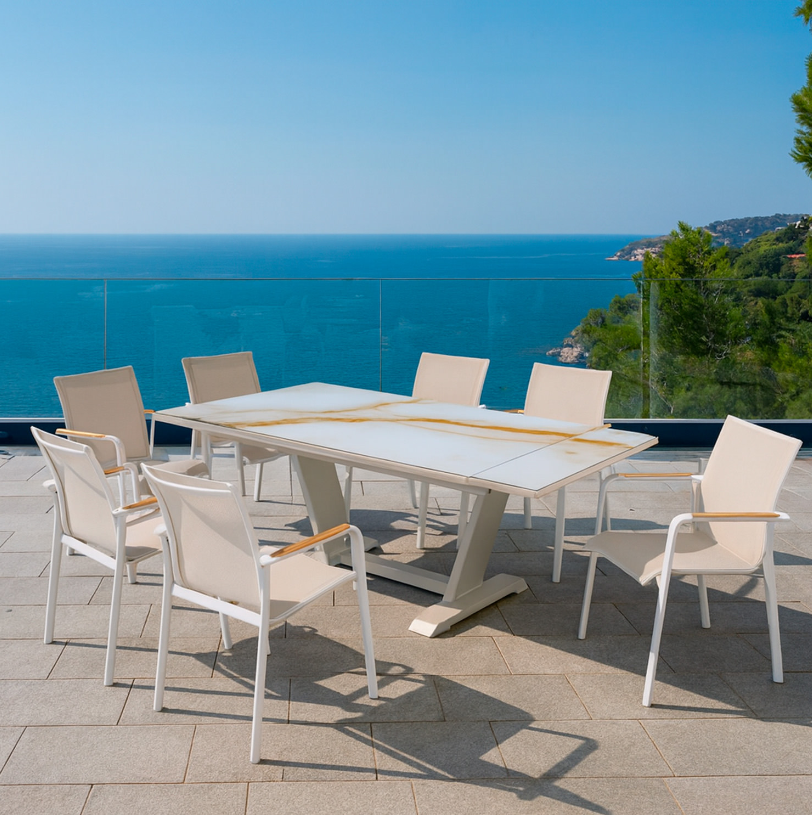 Mesa Retangular TRAVERTINO Sined 180-280cm