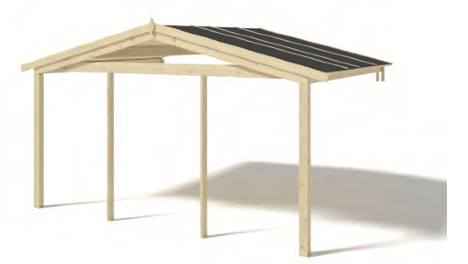 Telhado e varanda Prague para abrigo em madeira 400 x 300 cm - IOT-POOL