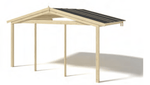 Telhado e varanda Prague para abrigo em madeira 400 x 300 cm - IOT-POOL