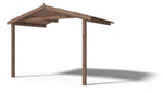 Telhado e varanda Riga para abrigo em madeira castanha 300 x 200 cm - IOT-POOL