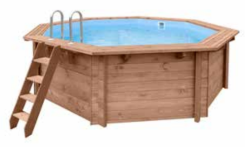 Schwimmbad aus Holz - TROPICAL SUNSHINE - 4,34X4,01X1,16 (MT)