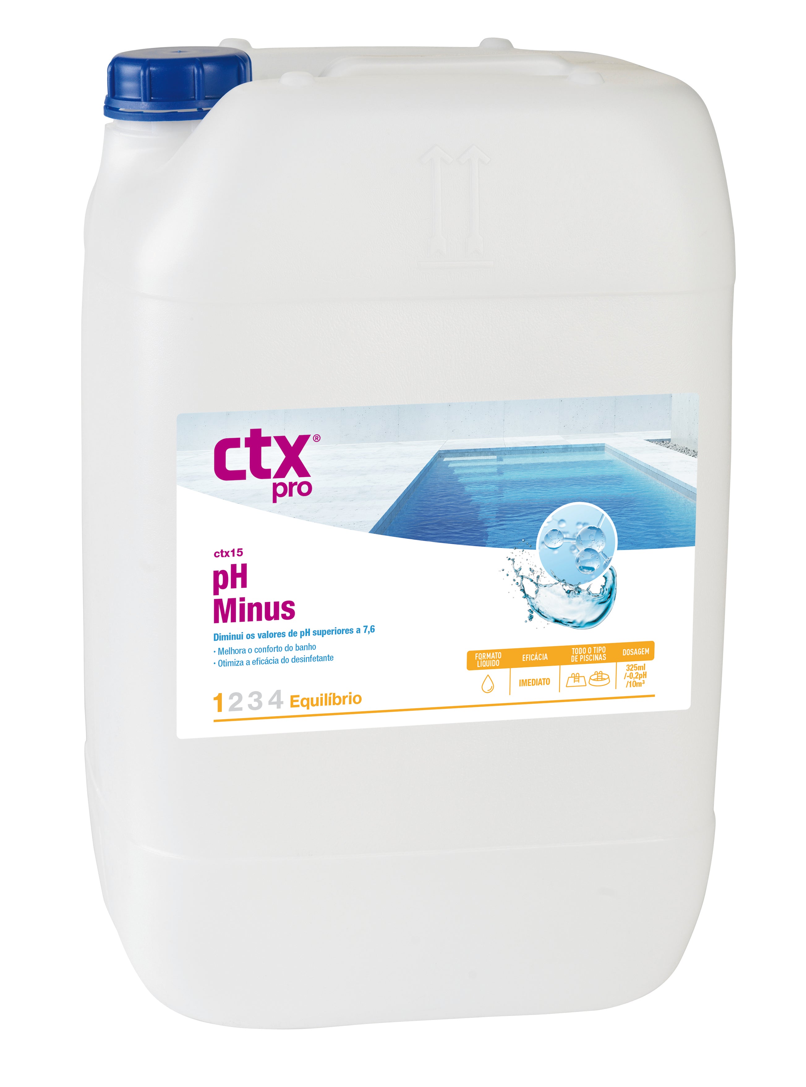 CTX-15 pH- (pH minus) Vloeistof - Dosering: 3,25 L/100 m3