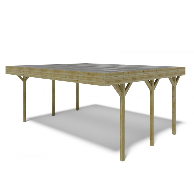 Wooden pergola without cover 606 x 512 x 269 cm
