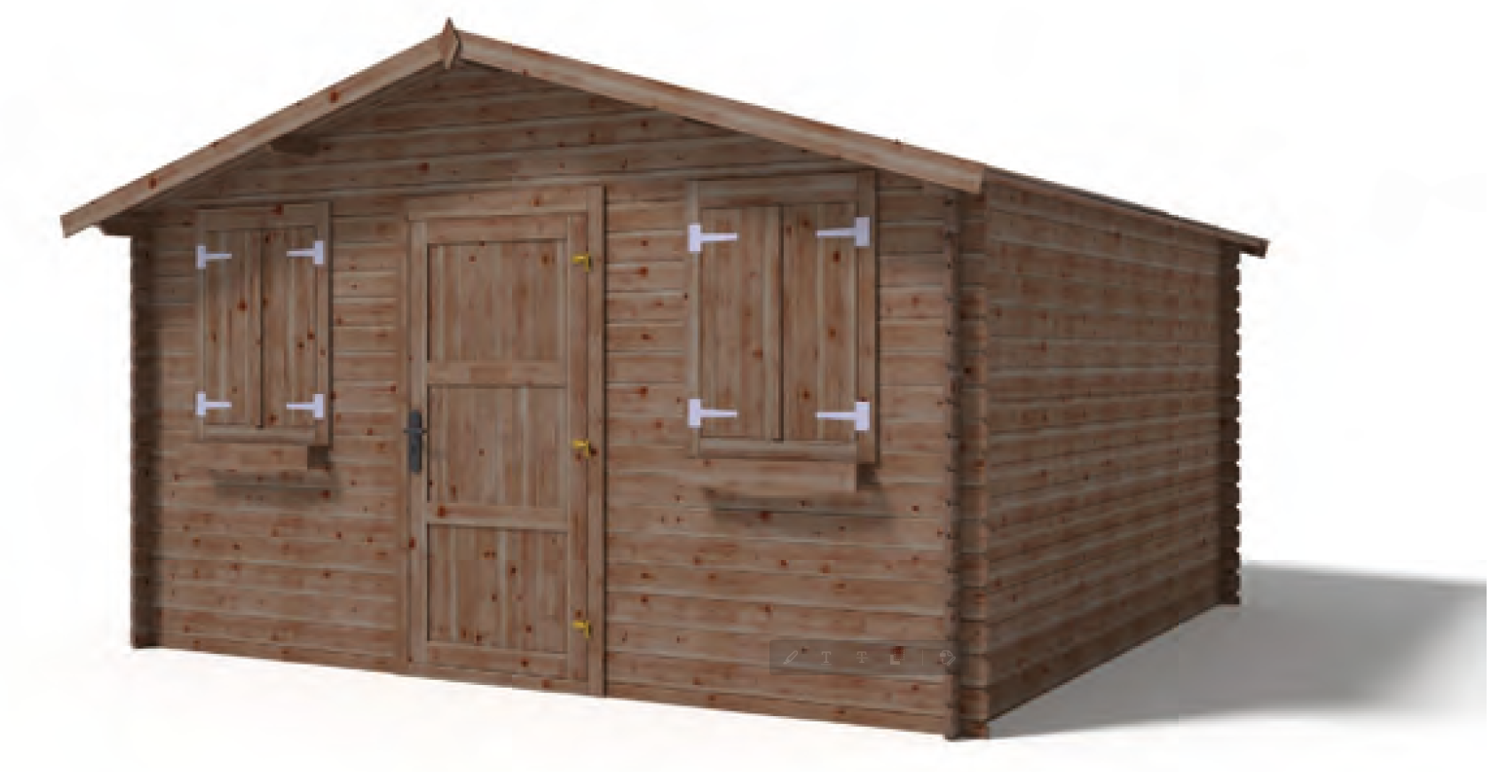 Refugio de jardín Alaska con opción de porche 400 x 400 x 251 cm