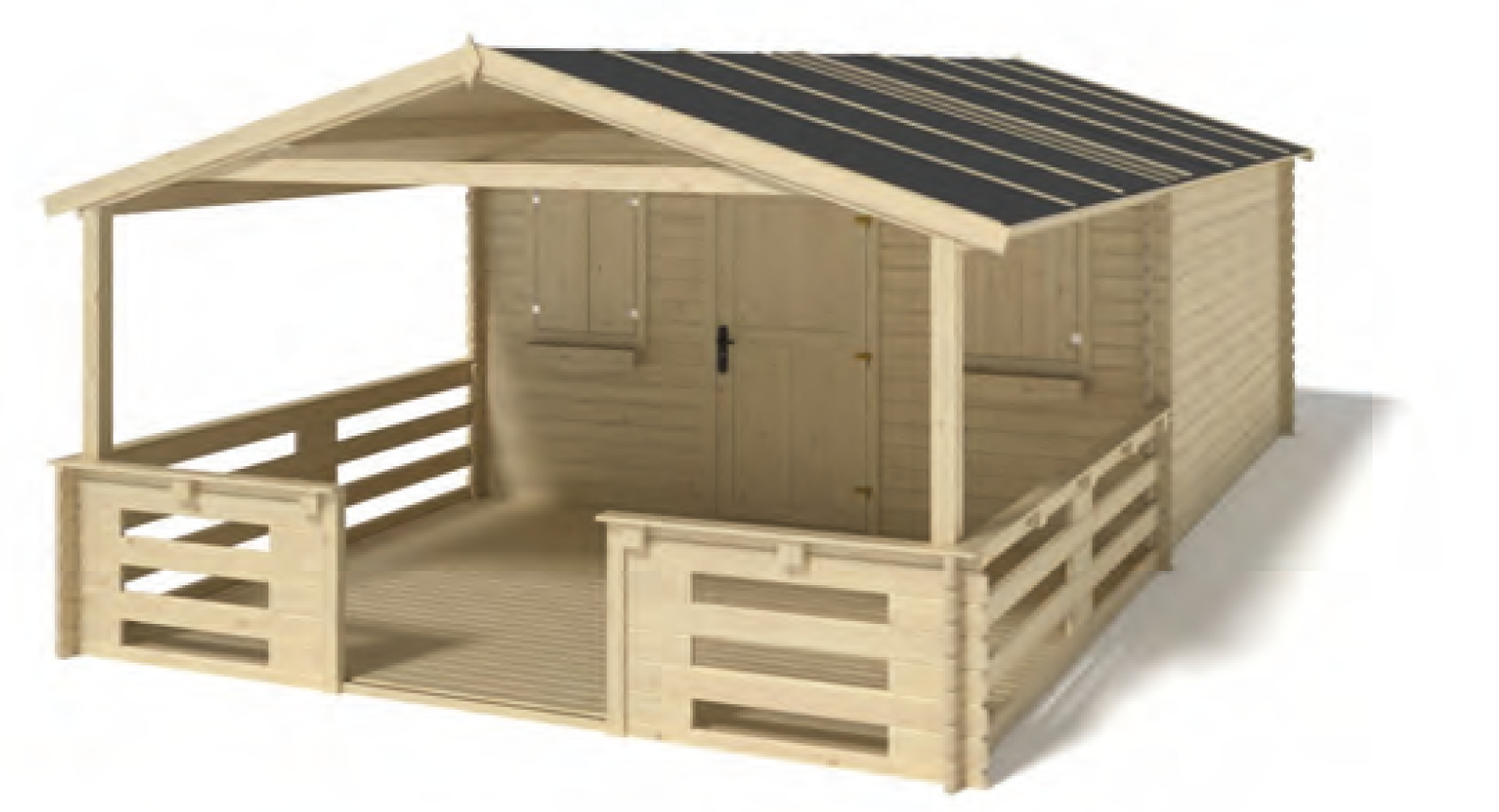 Refugio de jardín Alps con opción de porche 400 x 300 x 250 cm